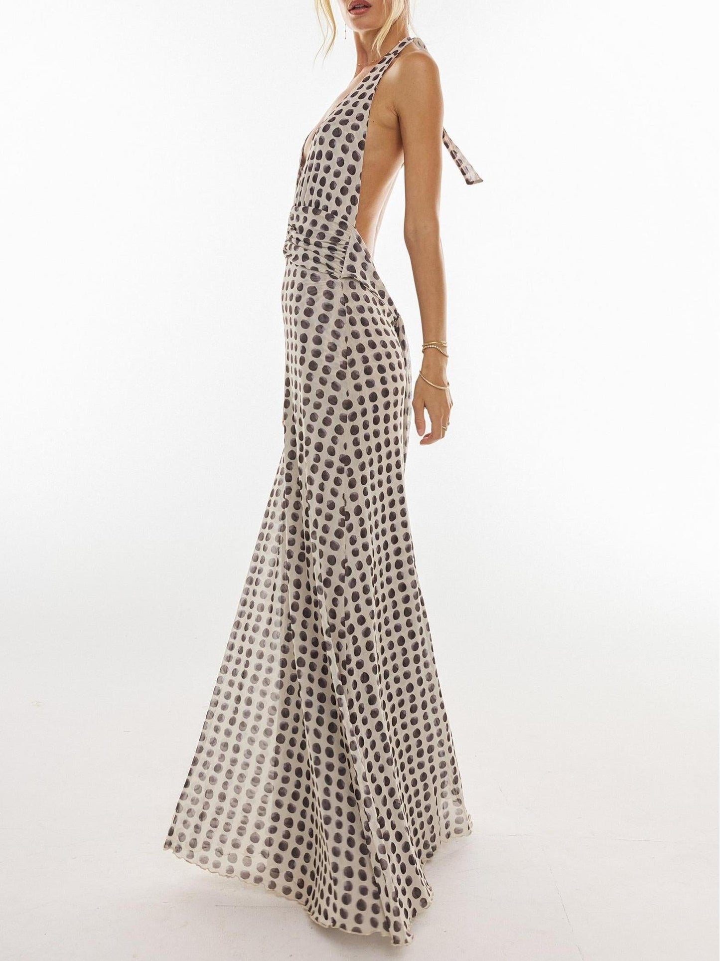 Glam Polka Dot Maxi Dress