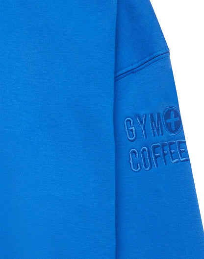 Azure Blue Snap Collar Sweatshirt