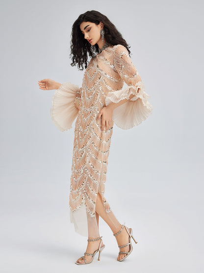 Elegant Beaded Evening Dress
