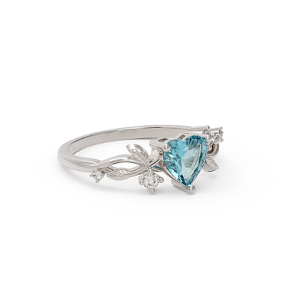 Heart Gemstone Silver Ring