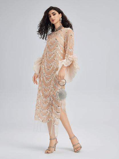 Elegant Beaded Evening Dress
