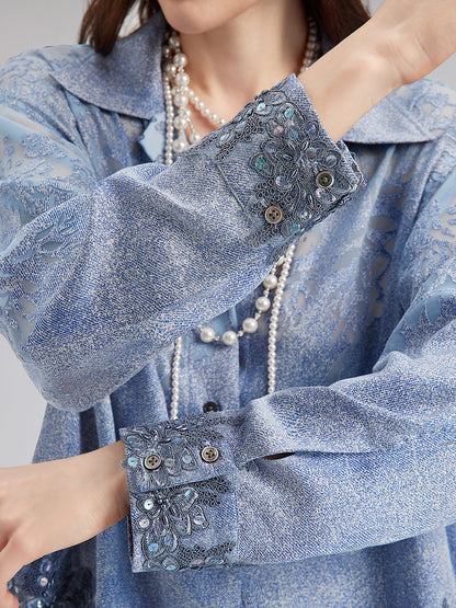 Dreamy Denim Lace Top