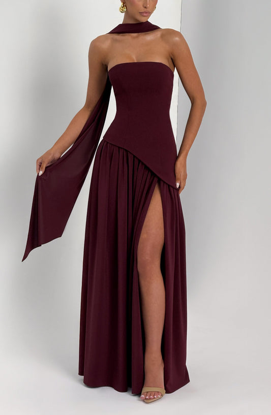 Elegant Cherry Maxi Dress