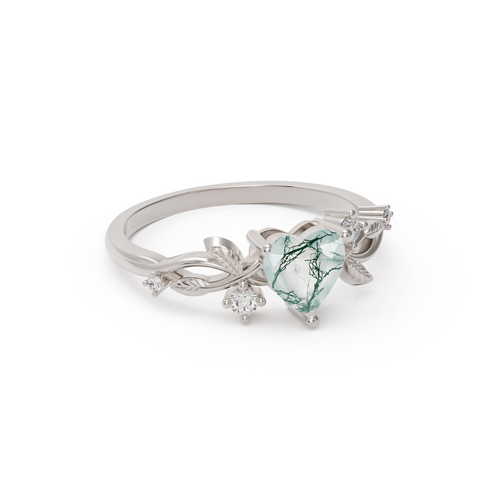 Heart Gemstone Silver Ring