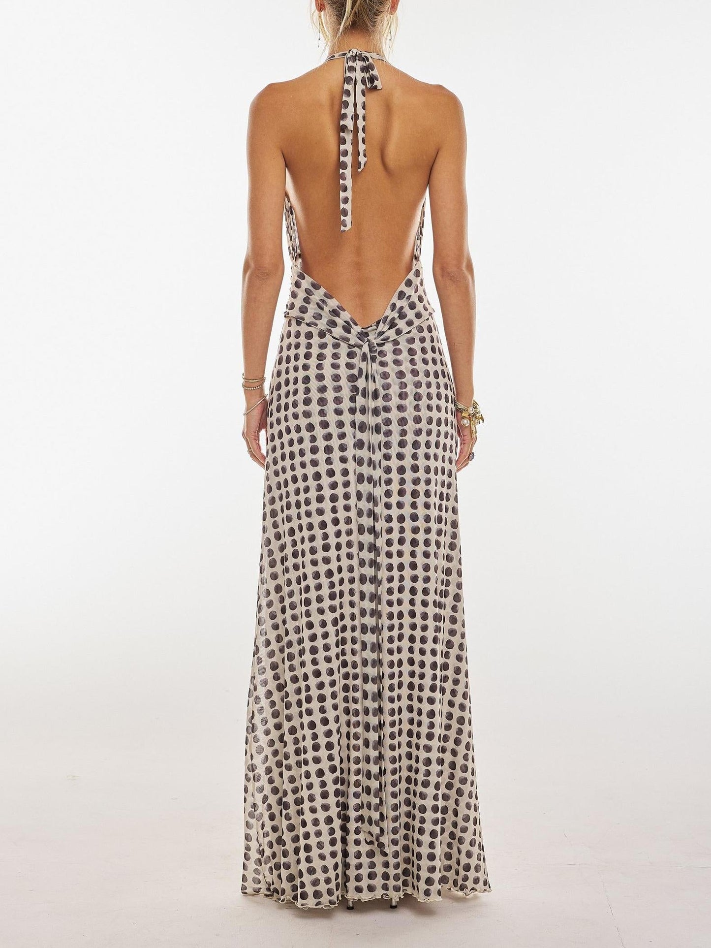 Glam Polka Dot Maxi Dress