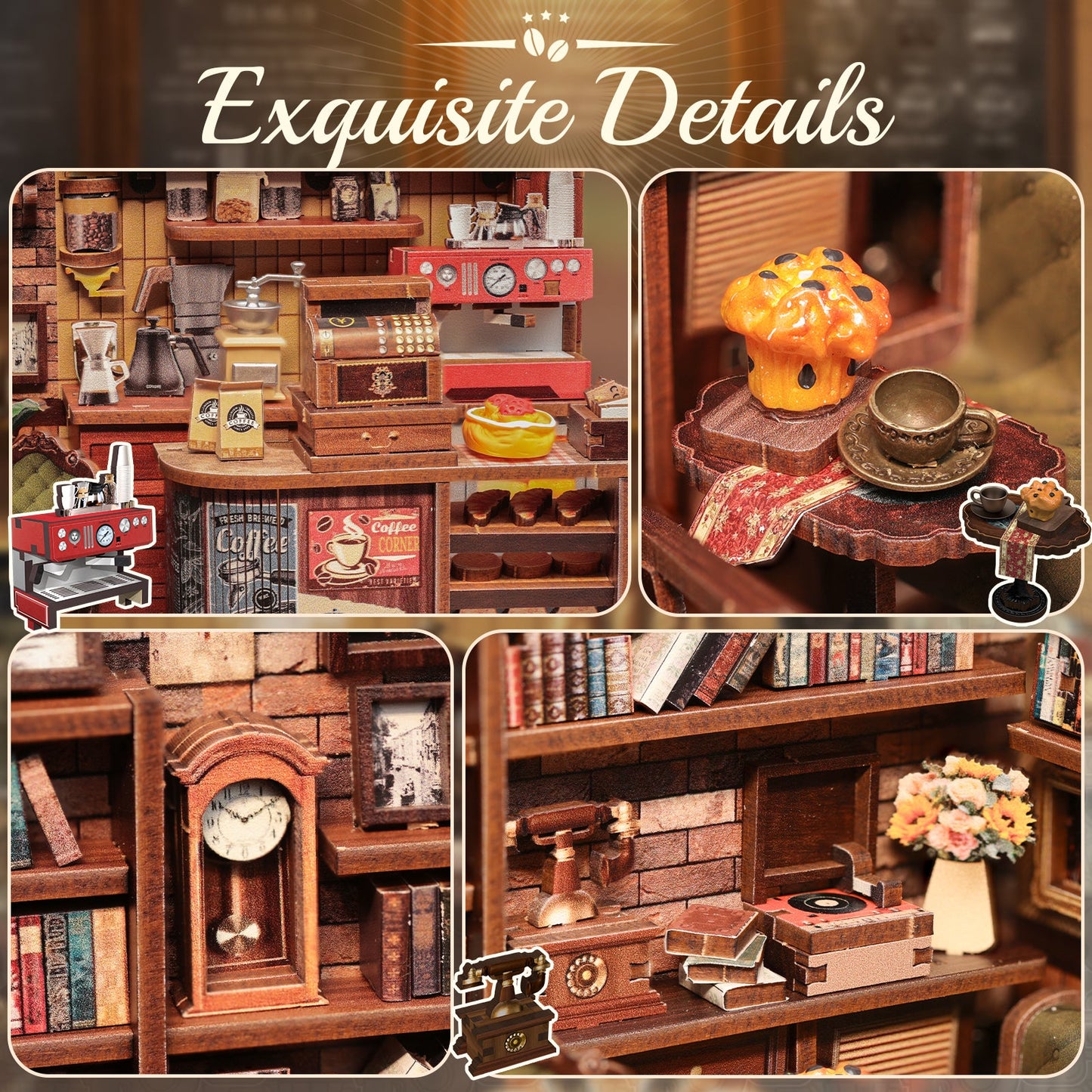 Charming Coffee Shop Dollhouse