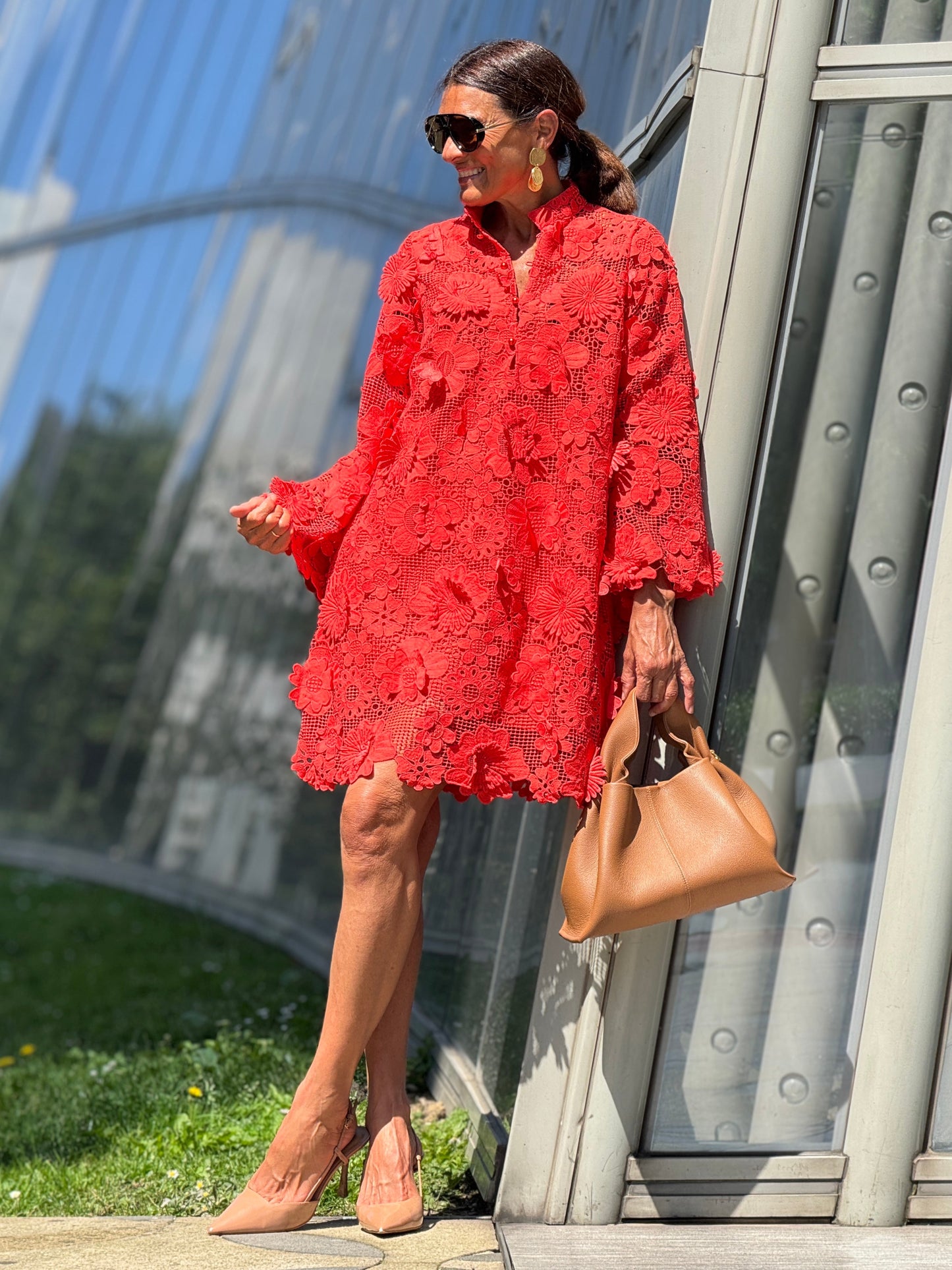 Elegant Red Lace Dress