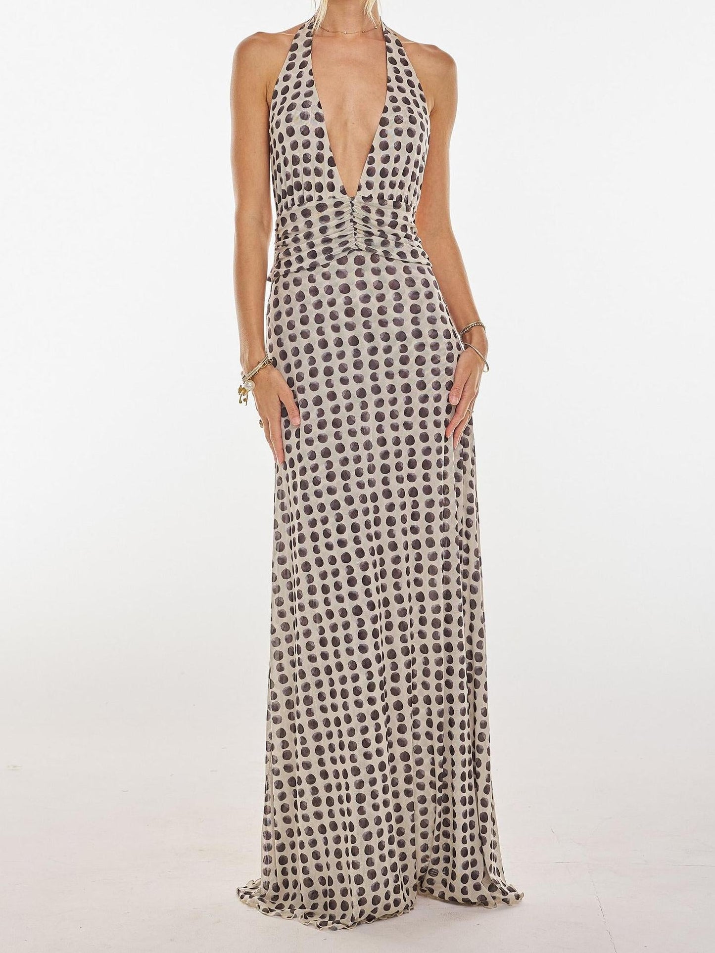 Glam Polka Dot Maxi Dress