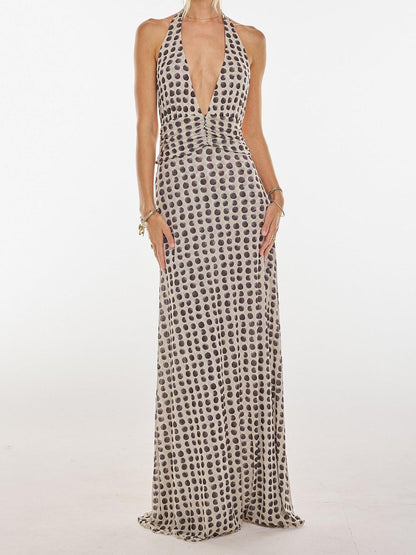 Glam Polka Dot Maxi Dress