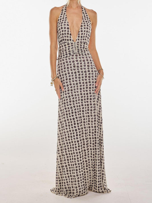 Glam Polka Dot Maxi Dress