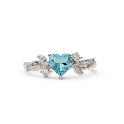 Heart Gemstone Silver Ring