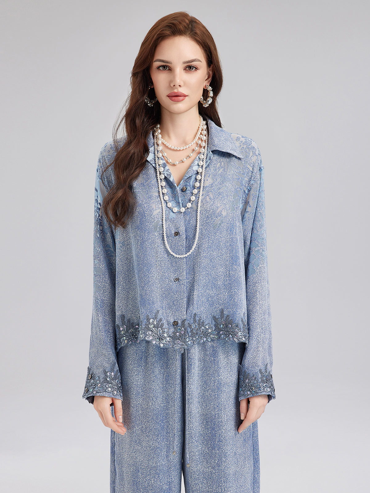 Dreamy Denim Lace Top