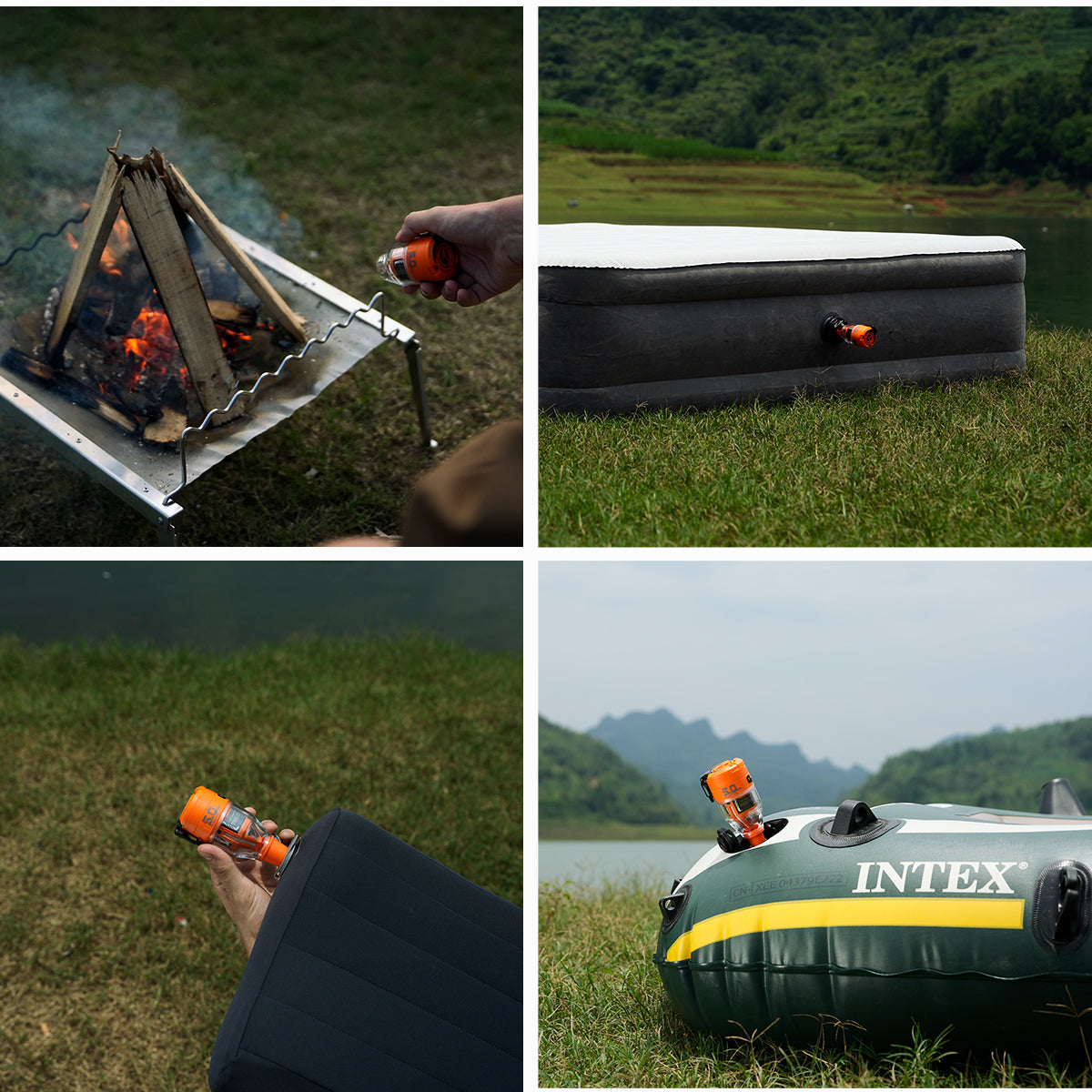 Portable Air Pump with LED Light