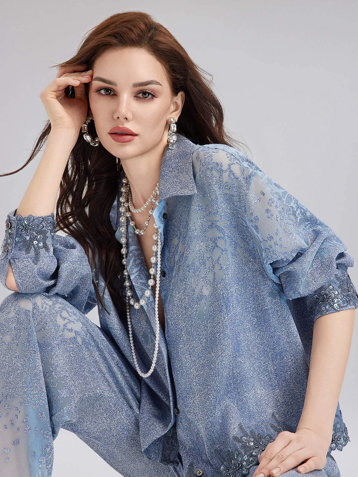 Dreamy Denim Lace Top