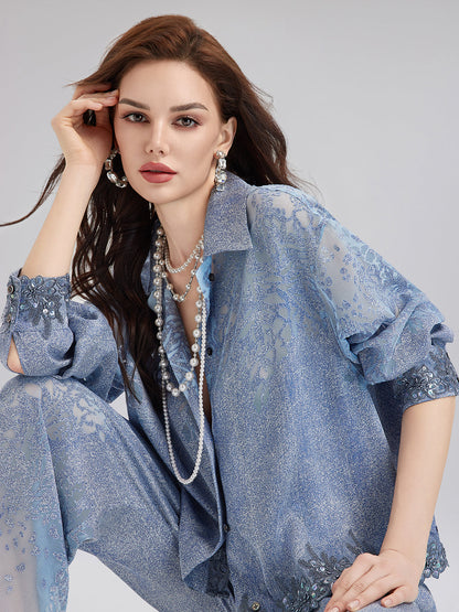 Dreamy Denim Lace Top