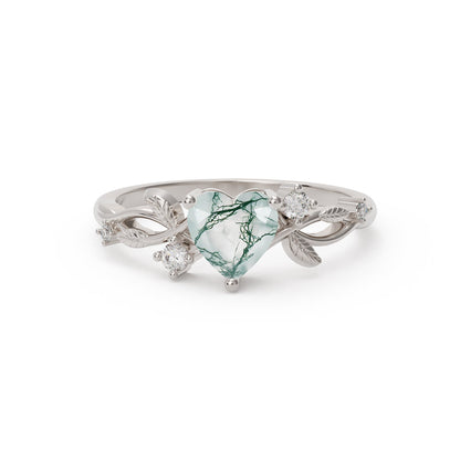 Heart Gemstone Silver Ring