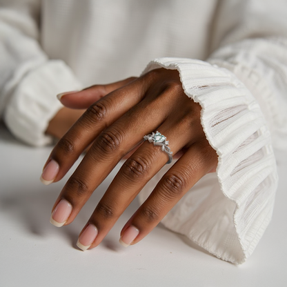 Heart Gemstone Silver Ring