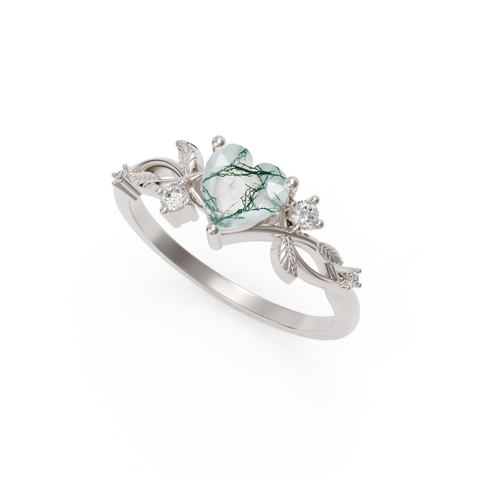 Heart Gemstone Silver Ring