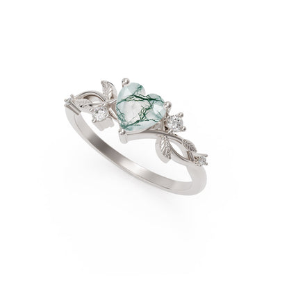 Heart Gemstone Silver Ring