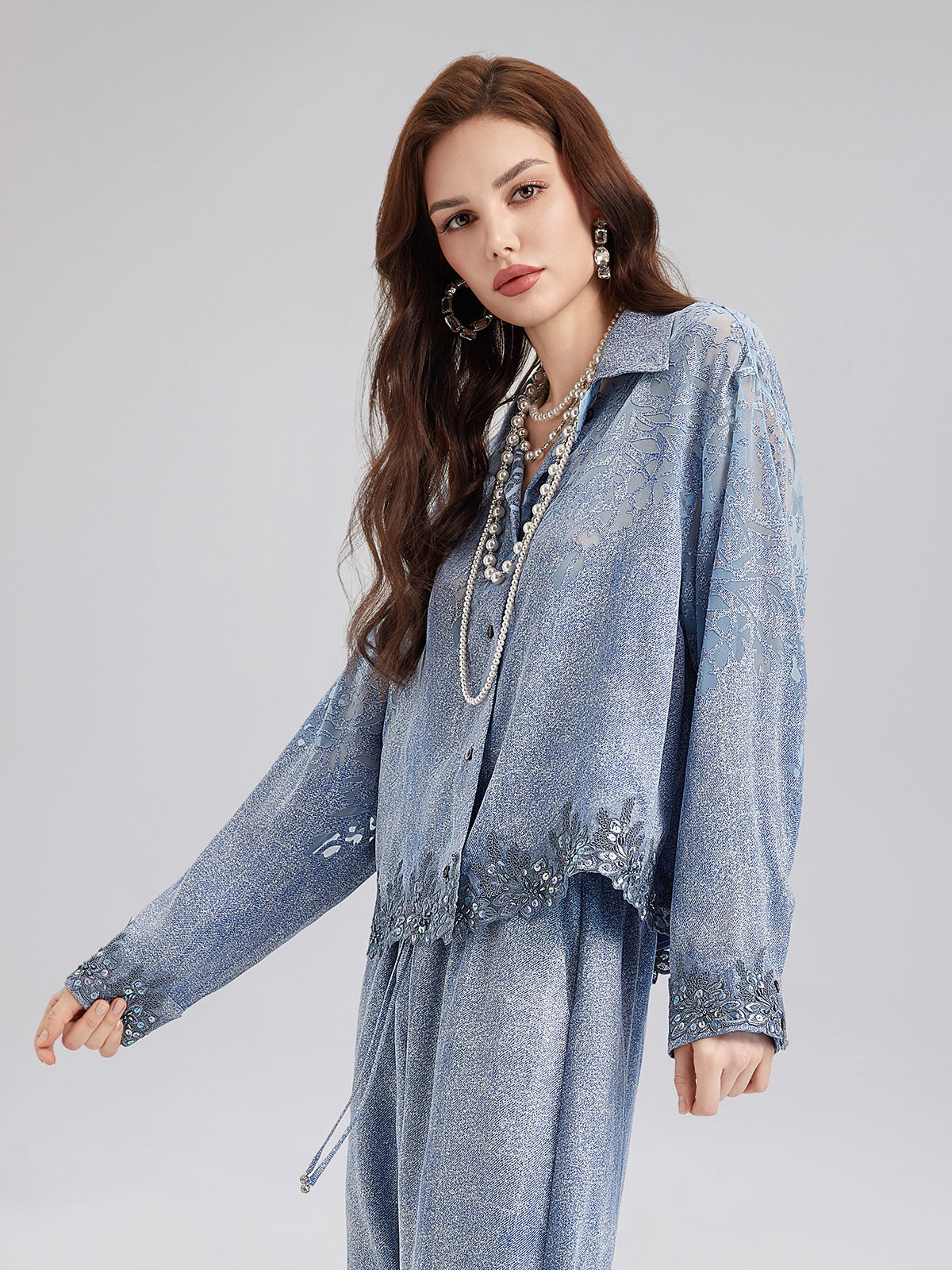 Dreamy Denim Lace Top