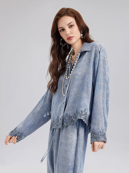 Dreamy Denim Lace Top